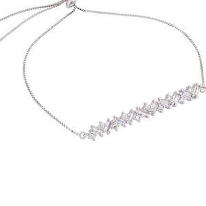 Swarovski authentic Crystals White Rhodium plated pull tie bracelet